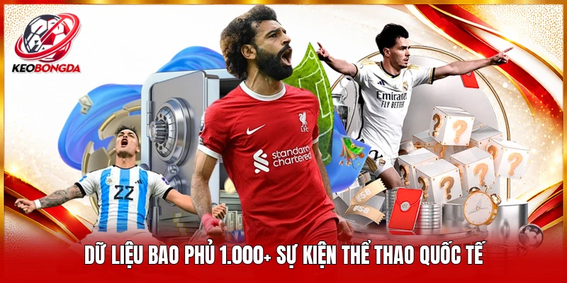 Dữ liệu bao phủ 1.000+ sự kiện thể thao quốc tế